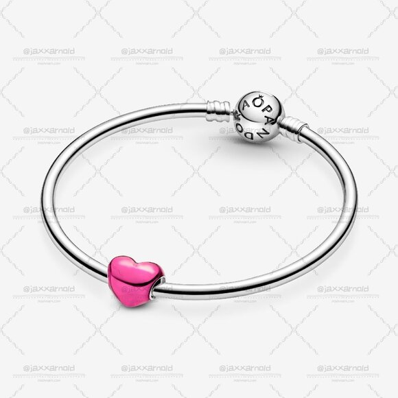 Pandora Metallic Pink Heart Charm - Picture 4 of 7